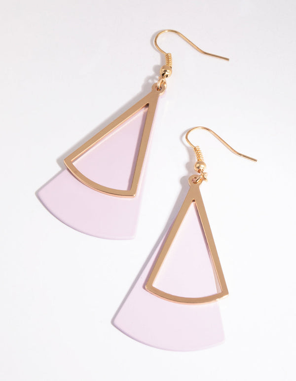 Lilac Triangular Drop Earrings