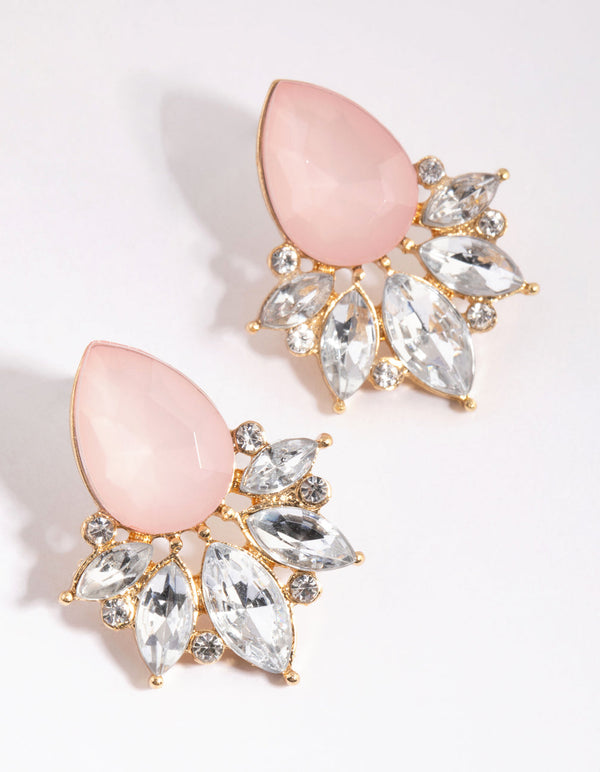Blush Teardrop Stud Earrings