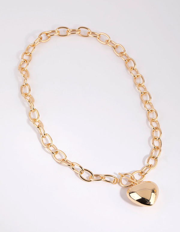 Gold Statement Heart Necklace