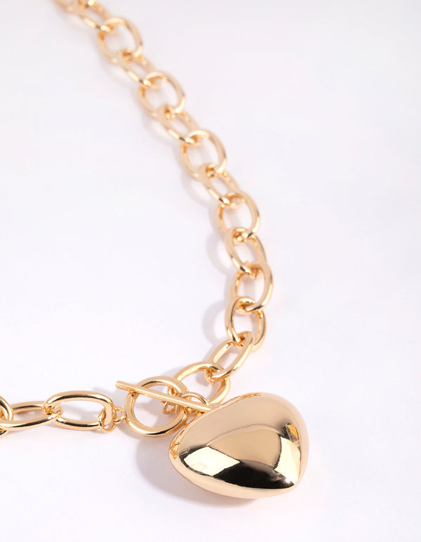 Gold Statement Heart Necklace