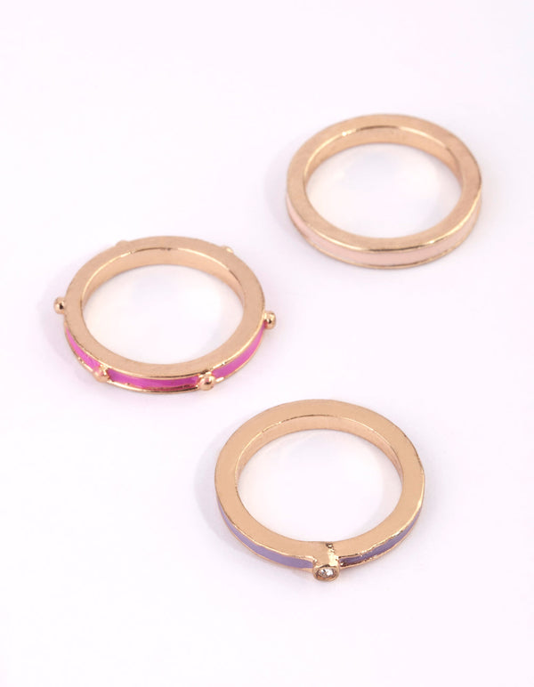 Gold and Pink Ring Pack