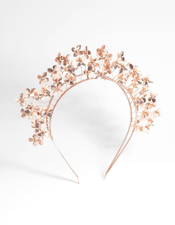 Rose Gold Metal Flower Crown