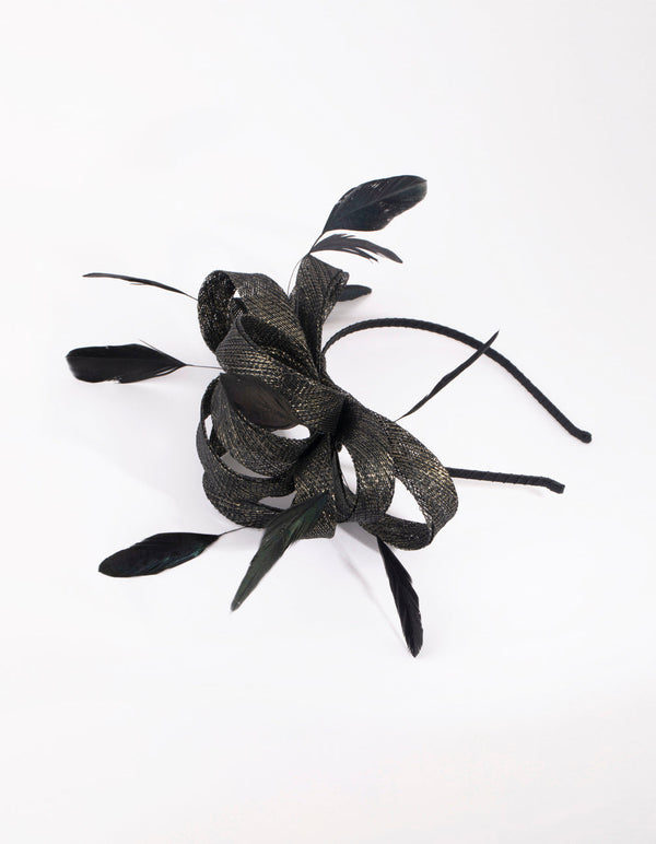 Metallic Feather Alice Band