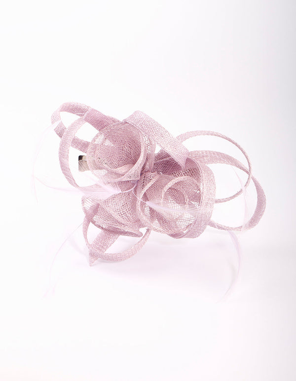 Lilac Swirl and Feather Clip
