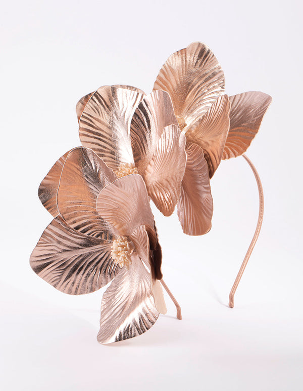 Rose Gold PU Leather Headband