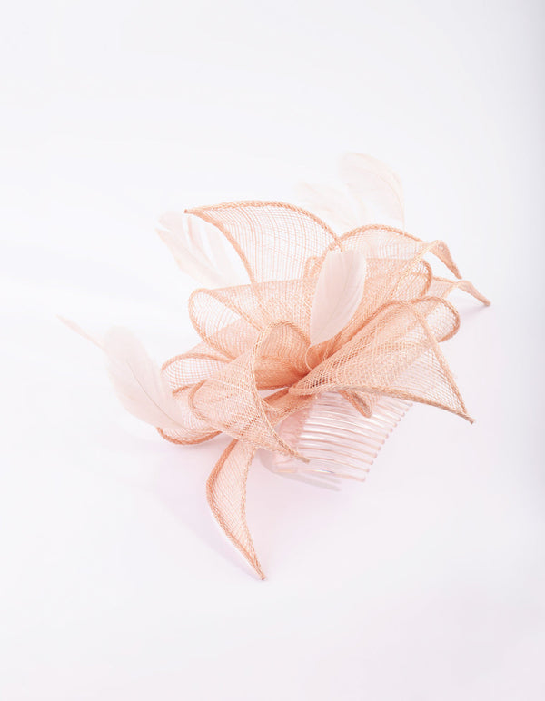 Blush Feather Straw Clip