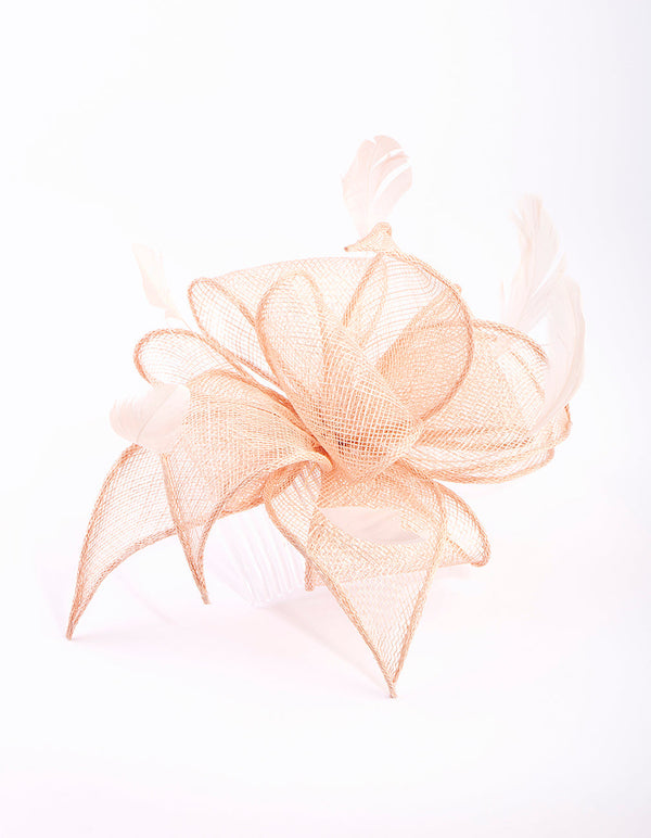 Blush Feather Straw Clip