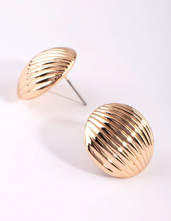 Round Gold Stud Earrings