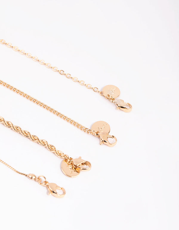 Gold Beaded Bracelet and Anklet Pack