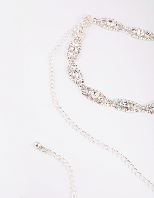 Silver Infinity Diamante Detail Belt