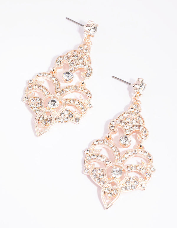 Rose Gold Vintage Drop Earrings