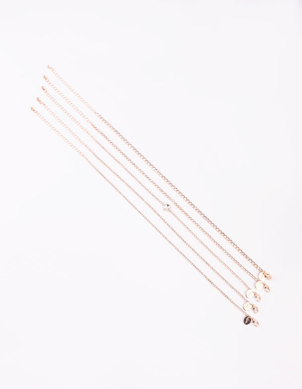 Rose Gold Diamante Choker Pack