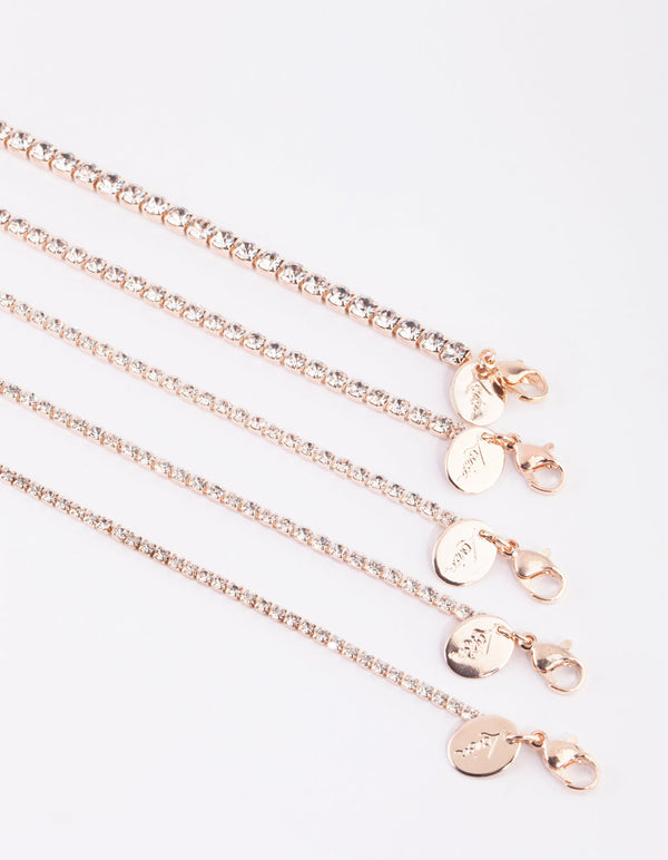 Rose Gold Diamante Choker Pack