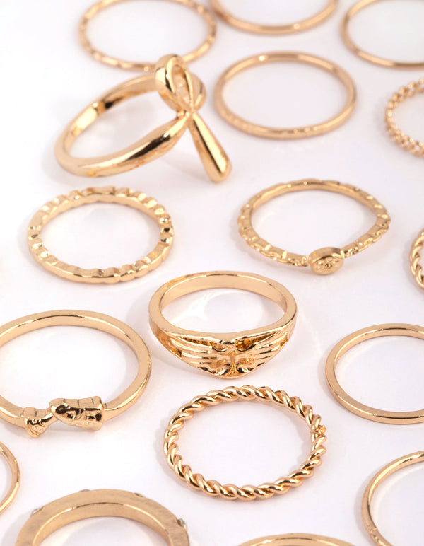Gold Diamante Ring Pack