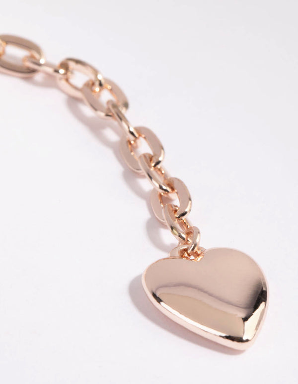 Rose Gold Fob Heart Necklace