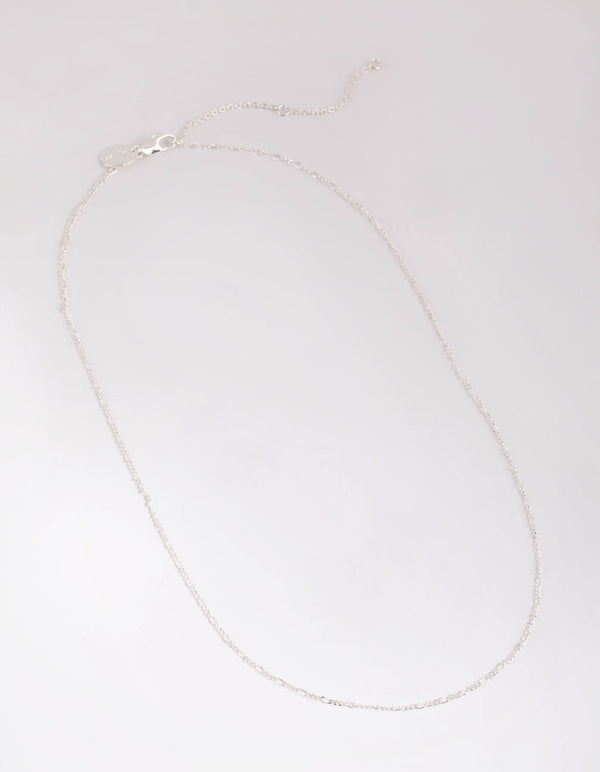 Silver Plated Medium Figaro Necklace