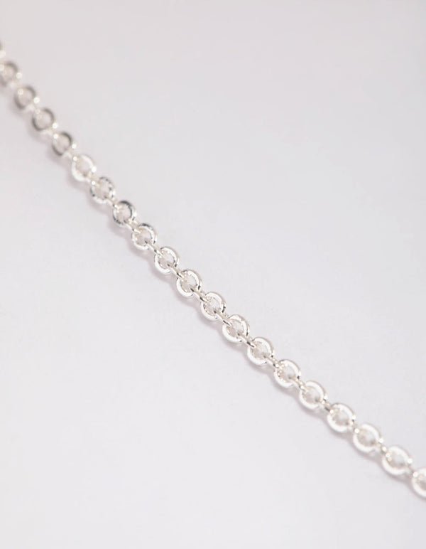 Silver Plated Short Plain Chain Necklace