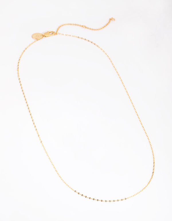 Gold Plated Medium Detailed Chain Necklace