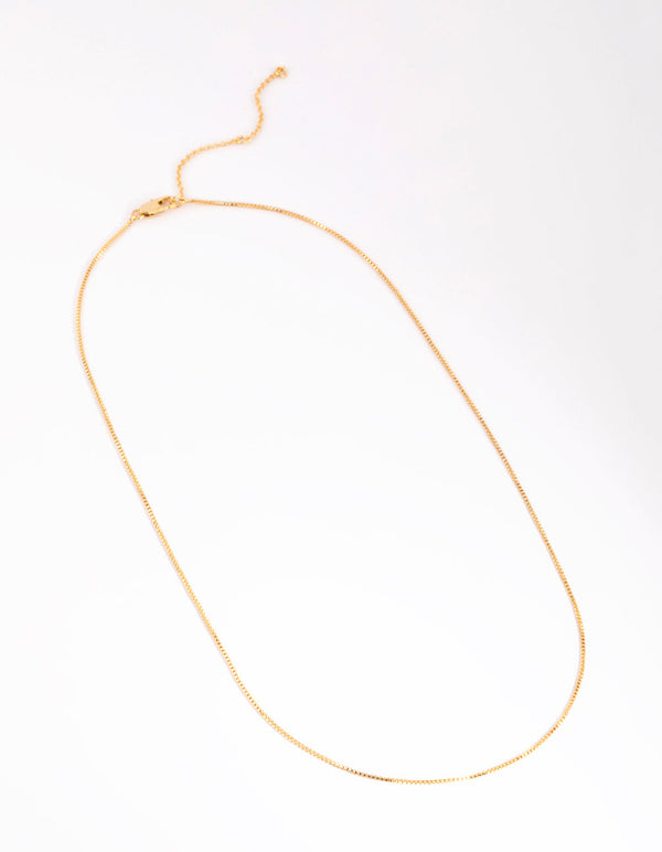 Gold Plated Medium Box Chain Necklace