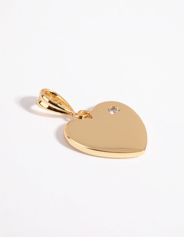 Gold Plated Diamante Heart Charm
