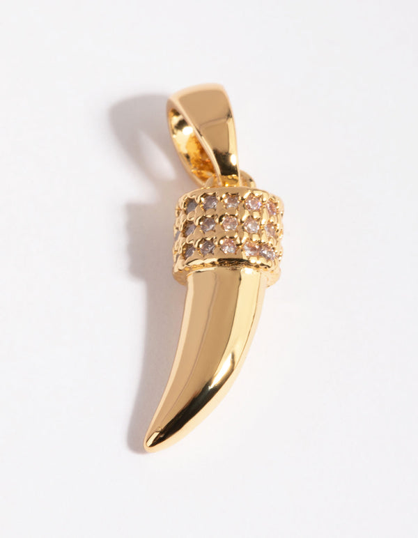 Gold Plated Pave Tooth Charm