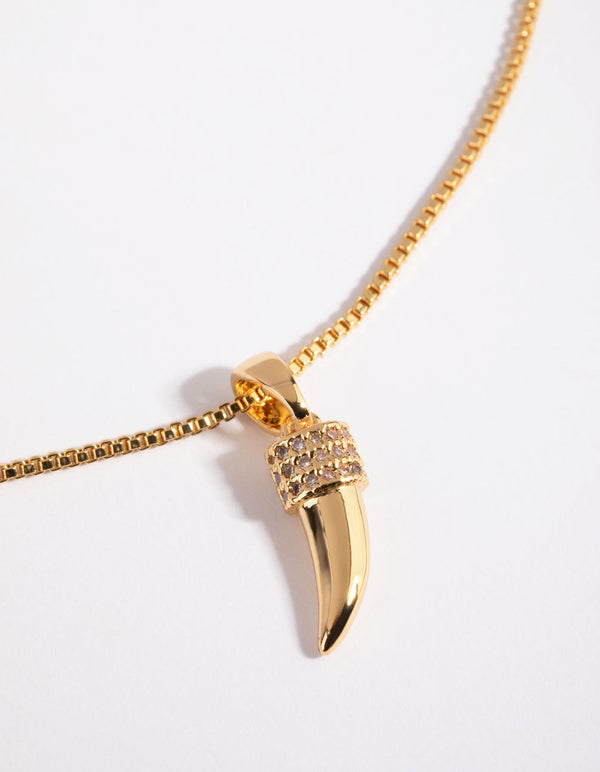 Gold Plated Pave Tooth Charm