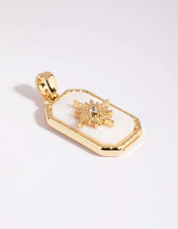 Gold Plated Shell Inlay Charm