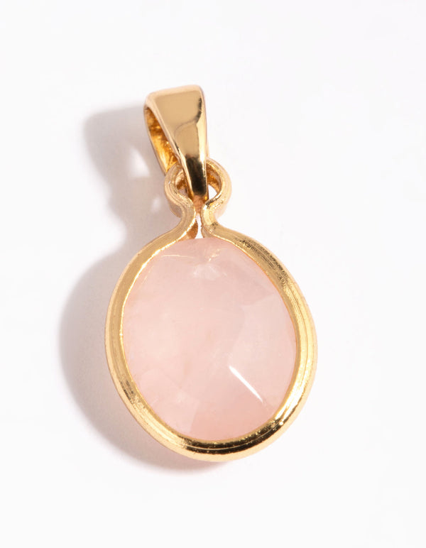 Gold Plated Rose Quartz Charm