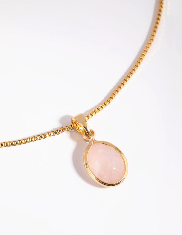 Gold Plated Rose Quartz Charm