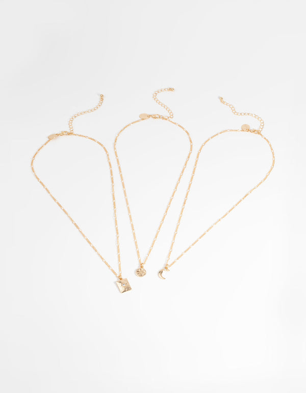 Gold Celestial Diamante Necklace Set