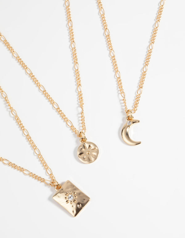 Gold Celestial Diamante Necklace Set