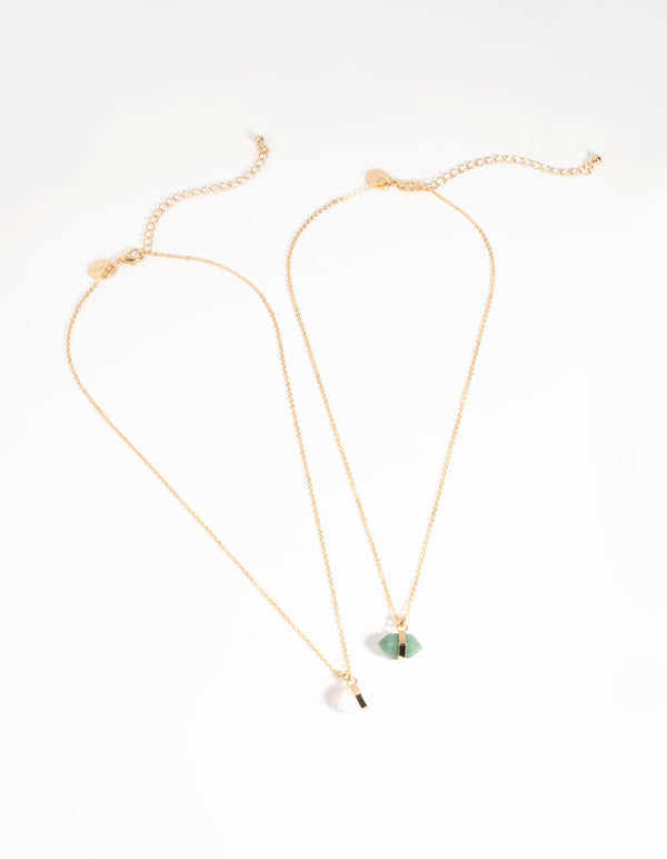 Gold Semi-Precious Shard Necklace Set