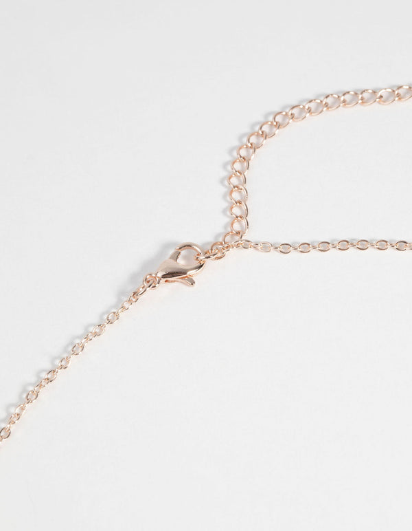 Rose Gold Dainty Heart Necklace Set
