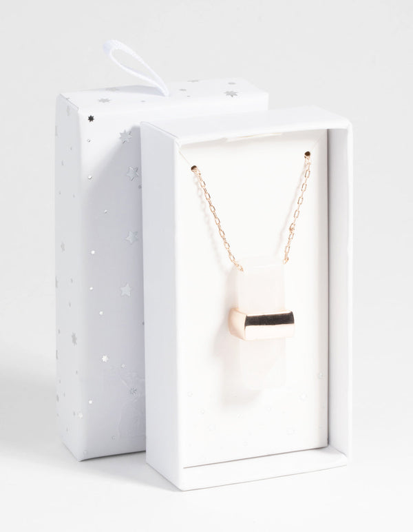 Rose Gold Rectangular Shard Necklace