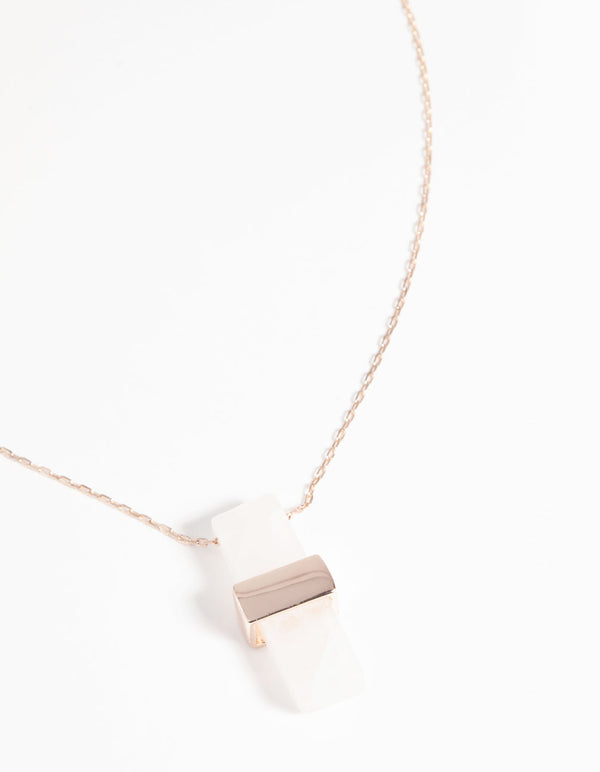Rose Gold Rectangular Shard Necklace