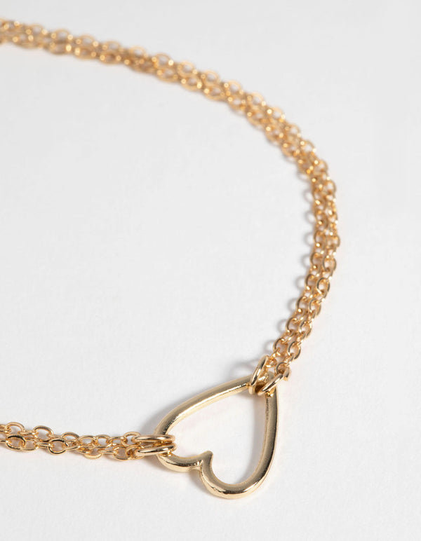 Gold Dainty Heart Bracelet and Anklet