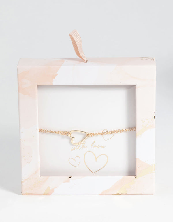 Gold Dainty Heart Bracelet and Anklet