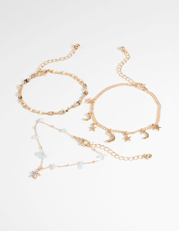 Gold Celestial Bracelet Set