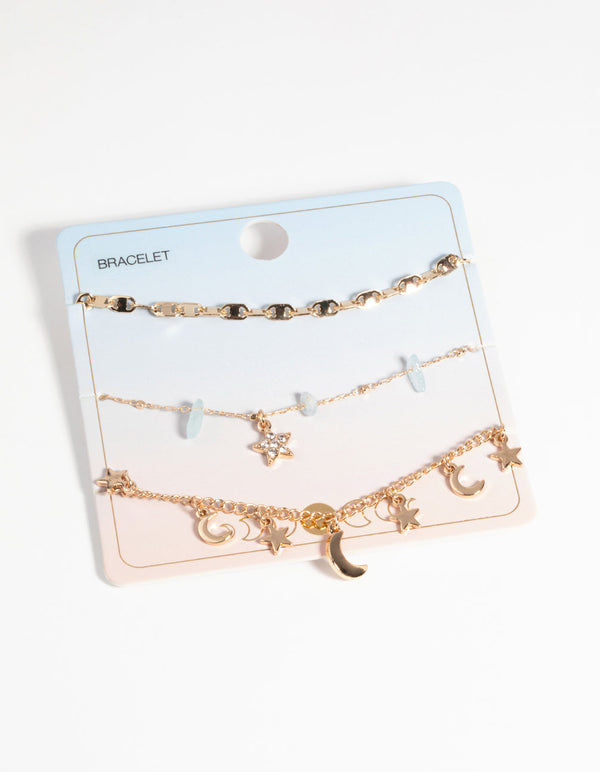 Gold Celestial Bracelet Set