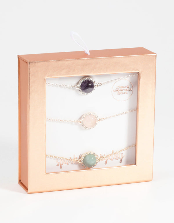 Mixed Metal Semi-Precious Bracelet