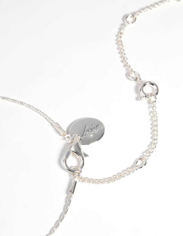 Mixed Metal Dainty Heart Charm Bracelet and Anklet Set
