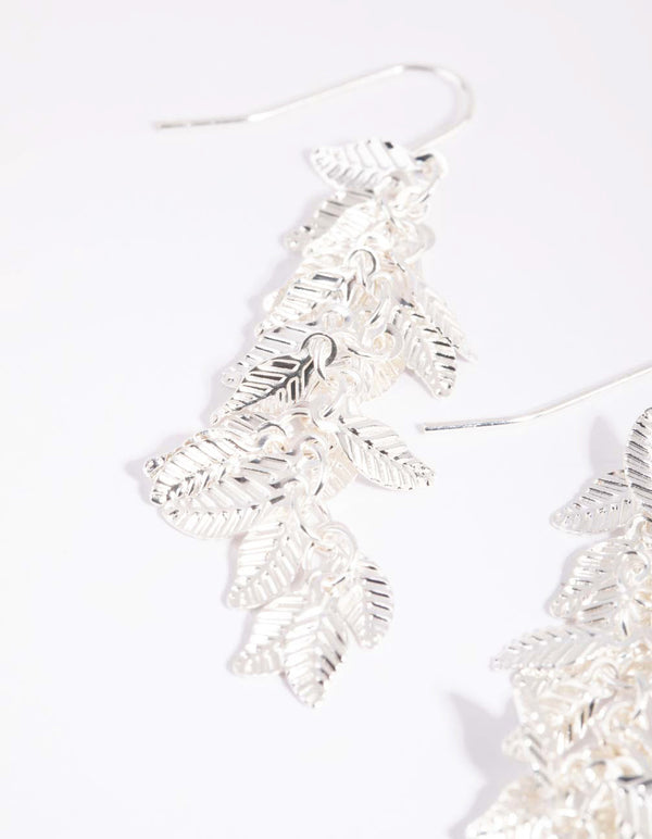 Silver Jingle Leaf Drop Earrings