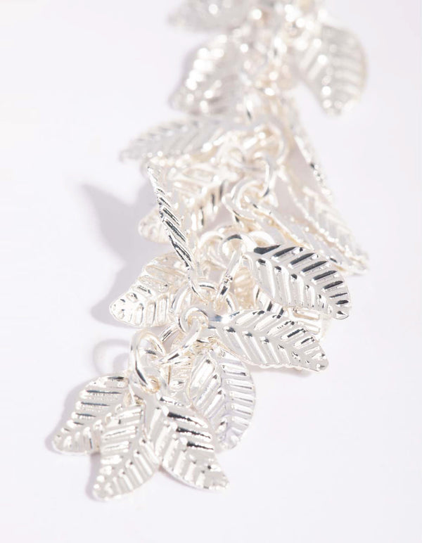 Silver Jingle Leaf Drop Earrings