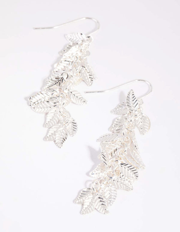Silver Jingle Leaf Drop Earrings