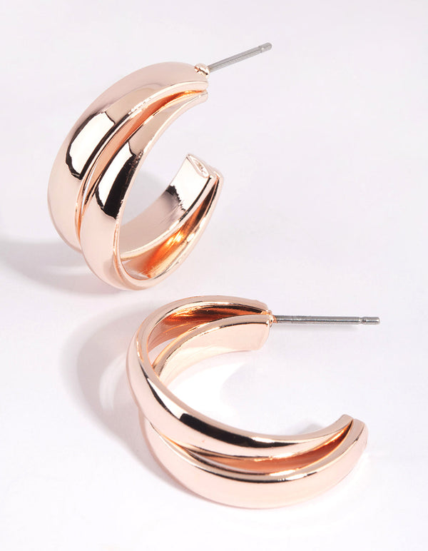 Rose Gold Double Hoop Earrings