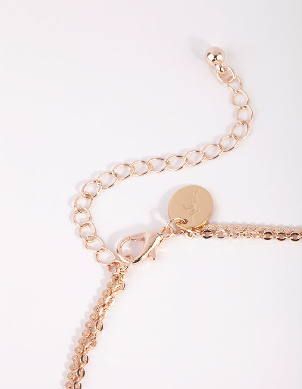 Rose Gold Pearl Layered Necklace