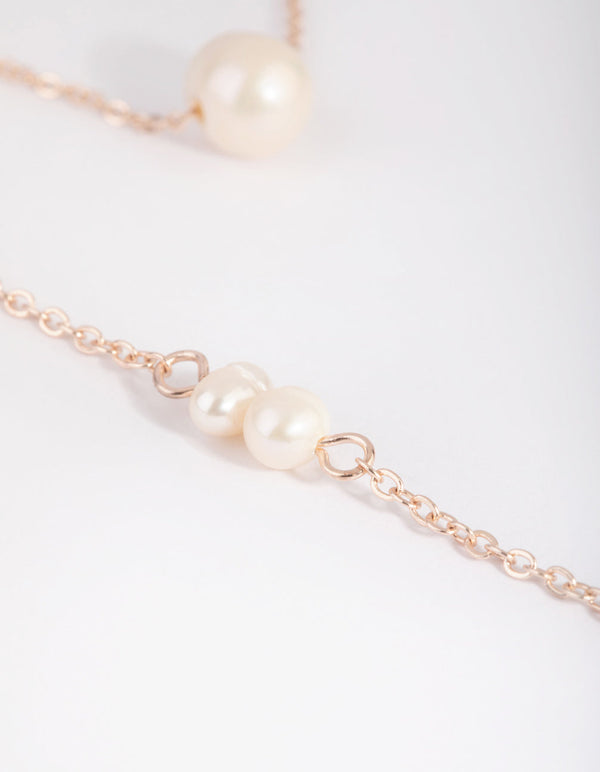 Rose Gold Pearl Layered Necklace