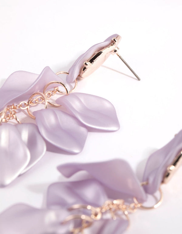 Lilac Petal Drop Earrings
