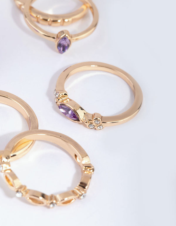 Purple Statement Dome Acrylic Ring Pack