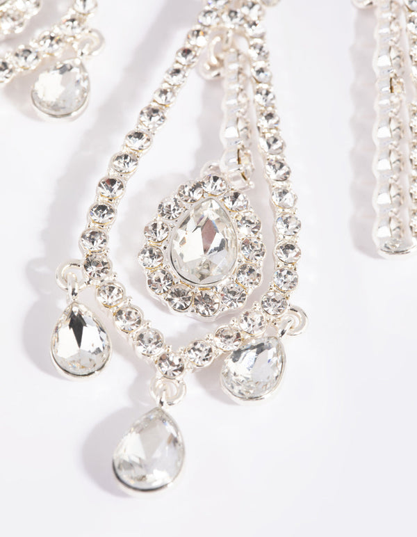 Silver Statement Teardrop Earrings